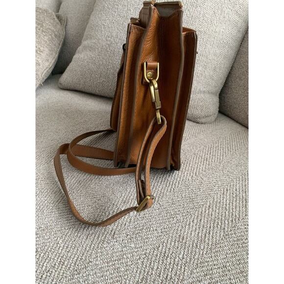 Fossil Ryder Brown Cowhide Leather Double Handles Satchel/Crossbody/Shoulder Bag - Picture 10 of 13